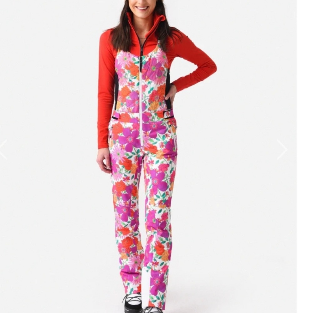 LoveShackFancy X Bogner Ivie2 Sella D bib snow pants bib floral